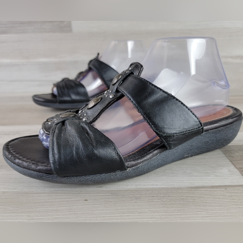 Clarks Artisan Jandi Gem Soft Black Leather Slide Sandal 9W - Picture 5 of 16